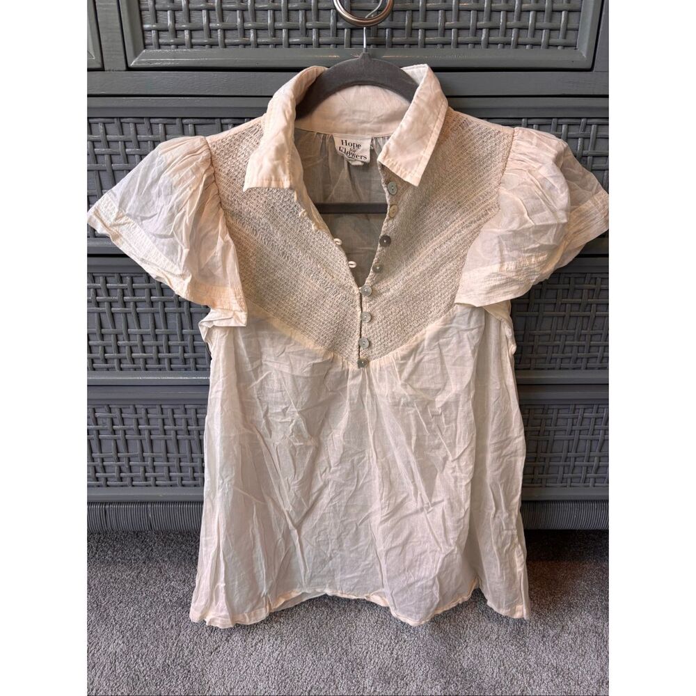 NWOT Hope for Flowers by Tracy Reese Smocked Henley Blouse, $325 B41 - Picture 3 of 9